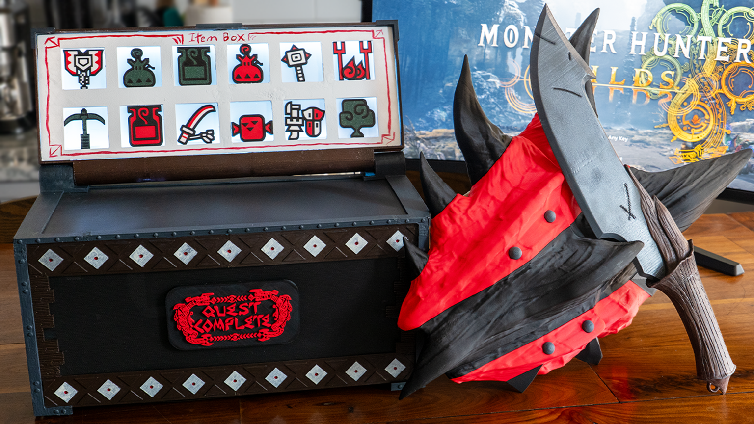 Monster Hunter-themed gaming rig